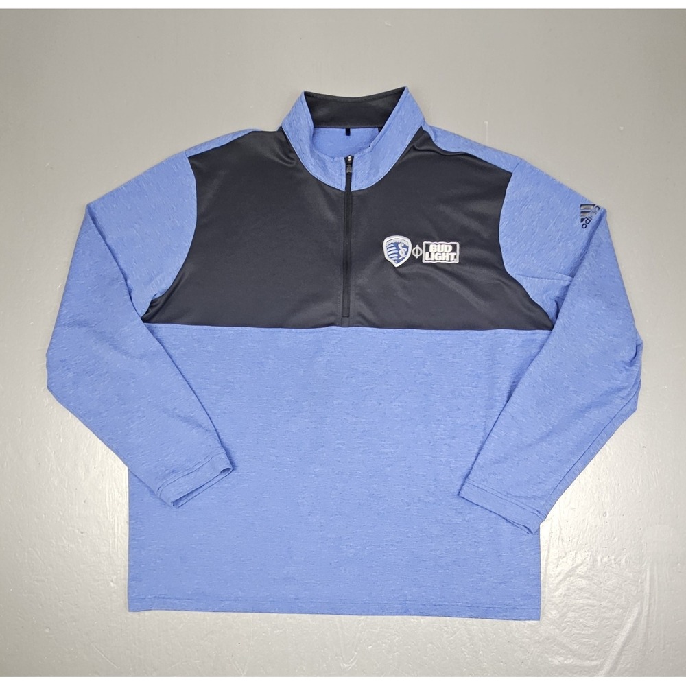 Adidas Bud Light Sporting‎ KC Kansas City Qt Zip Pullover Mens 2XL MLS Soccer